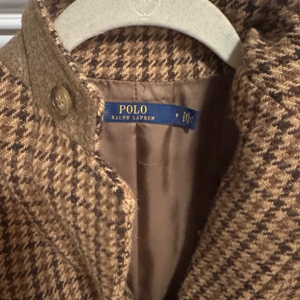 Beautiful Ralph Lauren Tan and Brown Wool Houndstooth Blazer - Picture 10 of 15